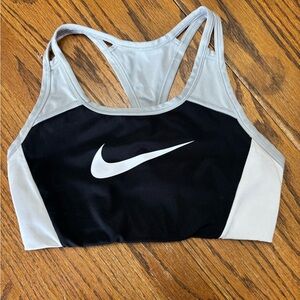 Nike Black and Gray Sports Bra with Stretchy Comfort